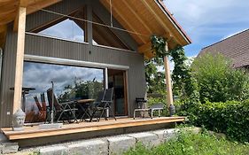 Zweistöckiges Natur-Holzhaus mit Berg-&Seesicht
